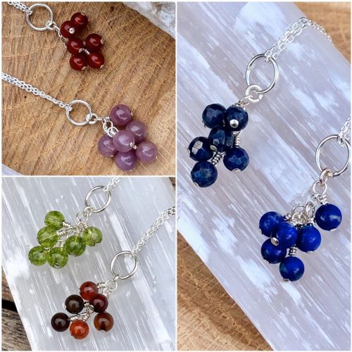 Birthstone Cluster Necklace